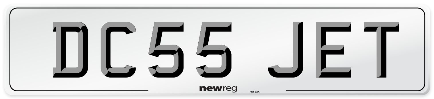 DC55 JET Number Plate from New Reg
